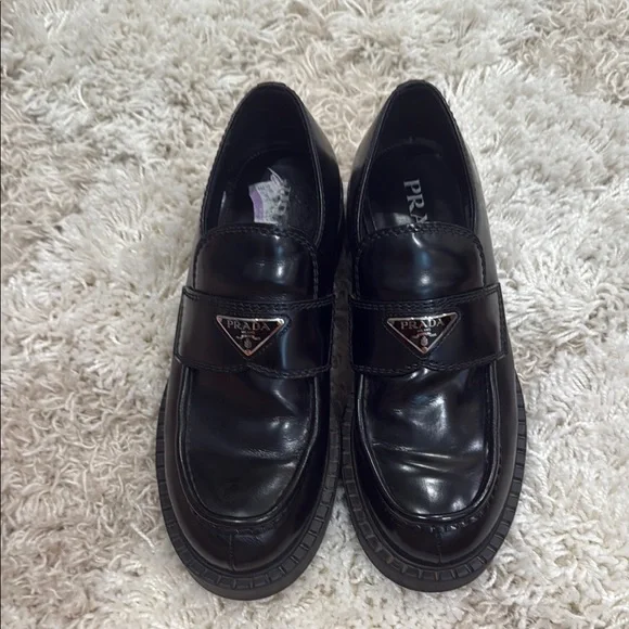 Prada Black Leather Loafers Slip-On Elegance Black Saffiano Leather Driver | PRADA main image 4
